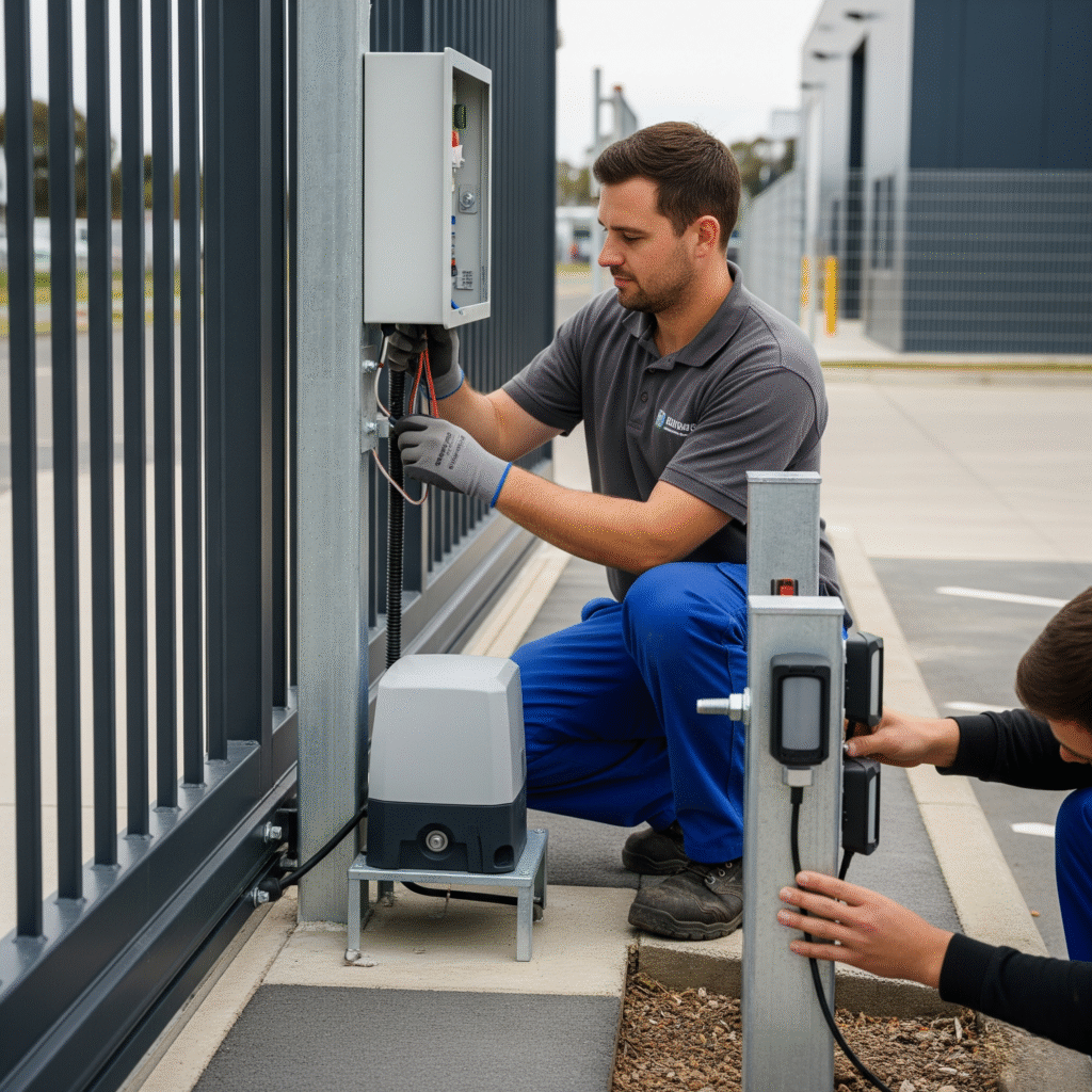 new gate motor and safety sensors