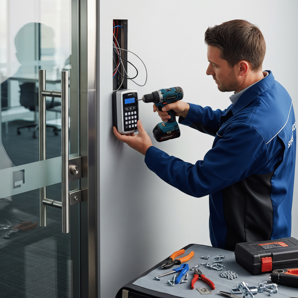installing an access control keypad