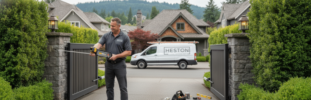 measuring a gate for installation.