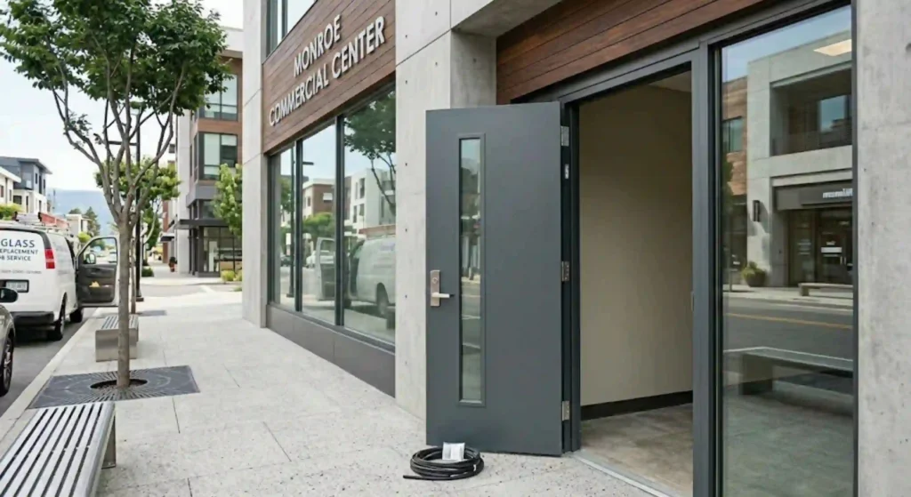 image of modern commercial steel door