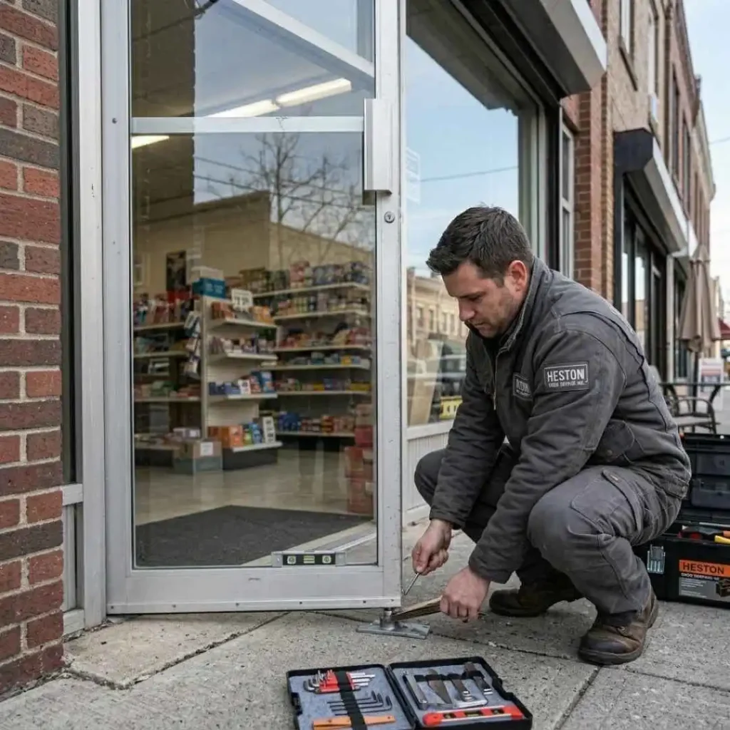 Commercial door alignment and repair process in Snohomish
