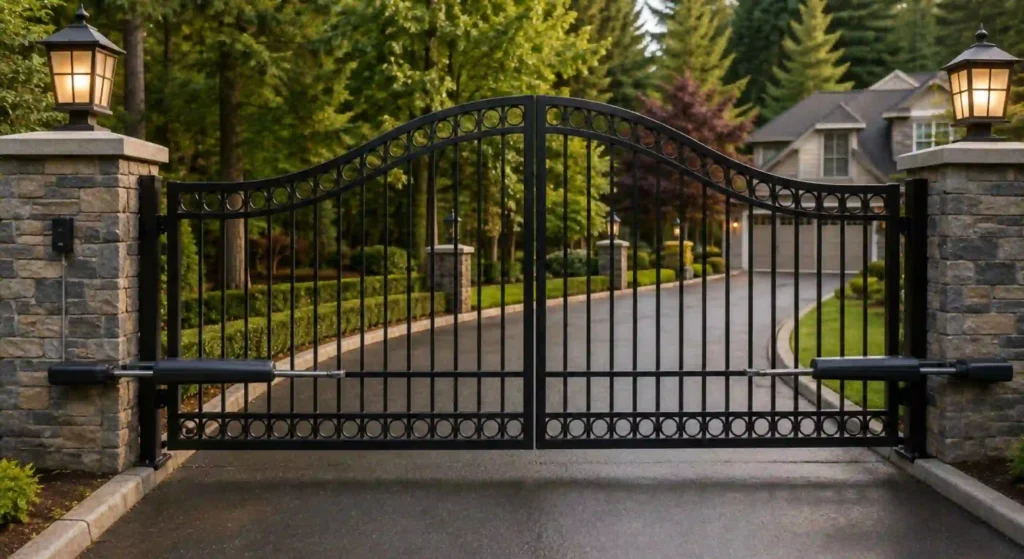 Fully functioning automatic residential gate at a Monroe Washington home